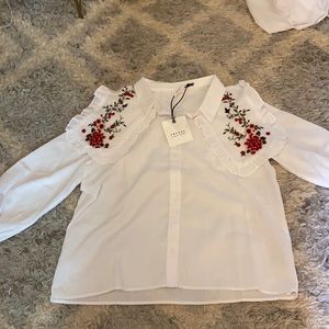 Zara White rose skirt never worn new with tags